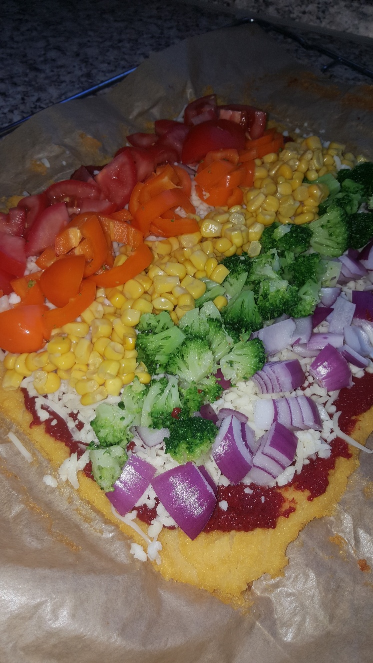 Regenbogenpizza